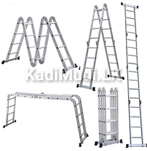 12FT & 15FT ALUMINUM LADDERS – 150KG CAPACITY