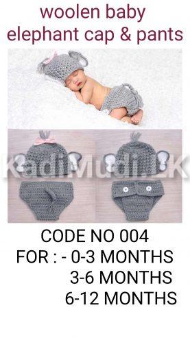 WOOLEN BABY ELEPHANT CAP AND PANT