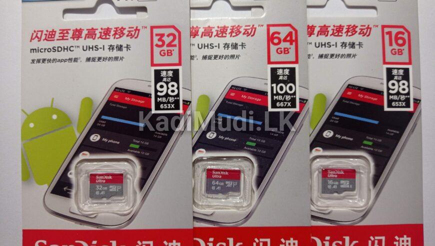 SanDisk Memory Card 16GB/32GB/64 GB 100% Micro SD