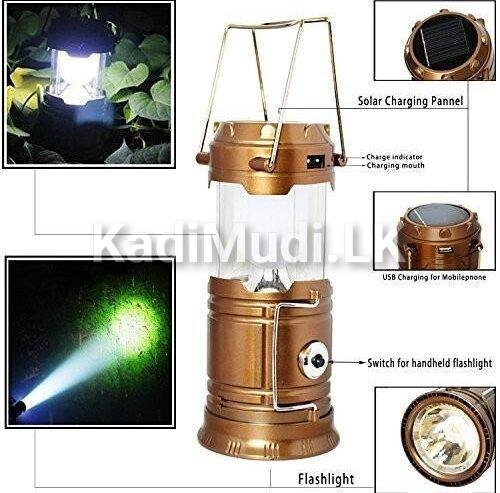 Rechargeable LED Camping Lantern Solar Flashlight