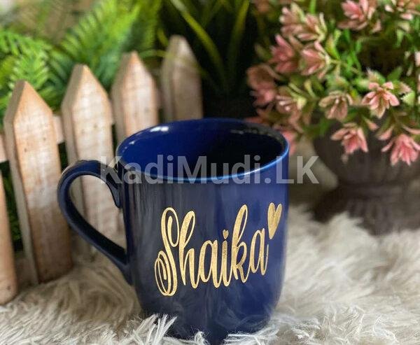 Dark Blue Mug- Name with heart- The Mugshot